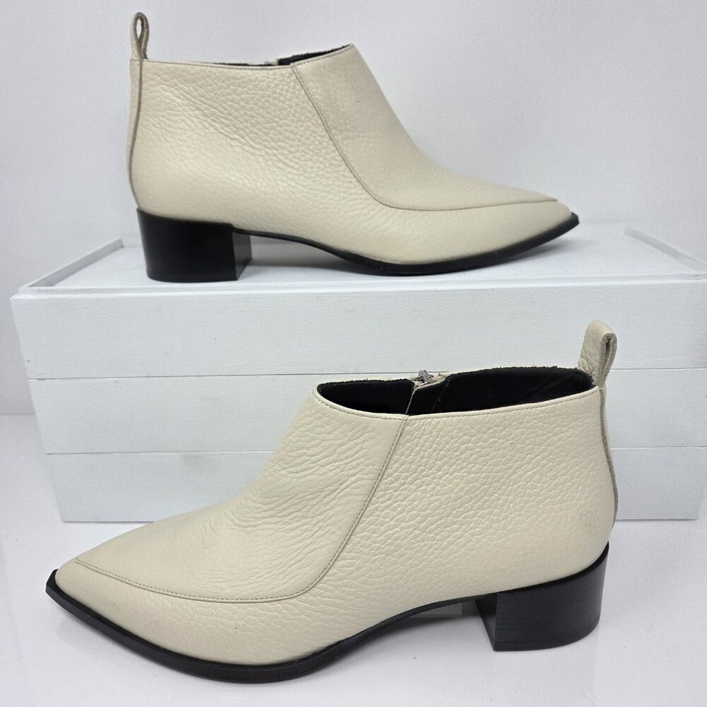 Everlane Boss Womens 8 Ankle Booties Boots Bone Quiet Luxury Rich Mom Block Heel